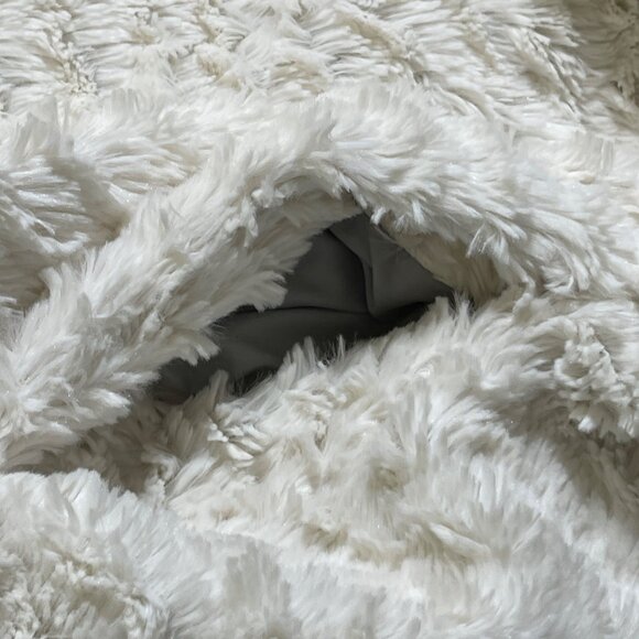 Patagonia Pelage Fleece Jacket M Medium Cream Fuzzy Double Breasted - Picture 9 of 9